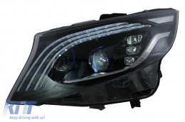 Fari Full LED per Mercedes Classe V W447 2016-2020 Nero Sostituire l'alogeno-image-6096296