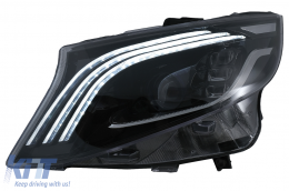 Fari Full LED per Mercedes Classe V W447 2016-2020 Nero Sostituire l'alogeno-image-6096300