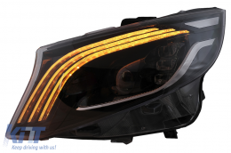 Fari Full LED per Mercedes Classe V W447 2016-2020 Nero Sostituire l'alogeno-image-6096311