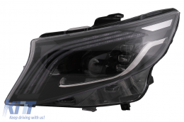 Fari Full LED per Mercedes Classe V W447 2016-2020 Nero Sostituire l'alogeno-image-6096317