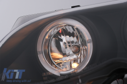 Fari LED Angel Eyes per BMW E46 Facelift Limousine Touring 01-05 Nero-image-6087905