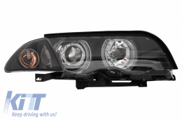 Fari LED Angel Eyes per BMW E46 Limousine Touring 1998-2001 Nero-image-6045107