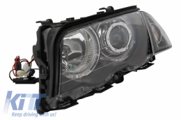 Fari LED Angel Eyes per BMW E46 Limousine Touring 1998-2001 Nero-image-6045109