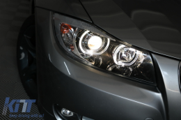 Fari LED Angel Eyes per BMW Serie 3 E90 Berlina E91 Touring 03.2005-2011 Nero-image-6084369