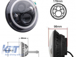 Fari LED CREE da 7 pollici per Jeep Wrangler JK TJ LJ Defender Mercedes W463-image-5999327