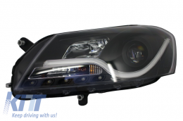 Fari LED DRL a barra luminosa per VW Passat B7 10.2010-10.2014 Nero-image-6017601