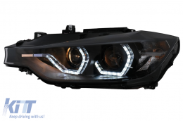 Fari LED DRL Angel Eyes per BMW 3 F30 F31 LCI Berlina Touring 15-19 Nero-image-6100368