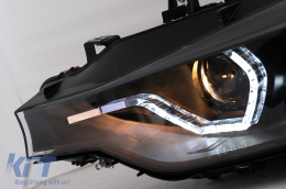 Fari LED DRL Angel Eyes per BMW 3 F30 F31 LCI Berlina Touring 15-19 Nero-image-6100369