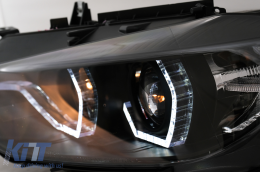 Fari LED DRL Angel Eyes per BMW 3 F30 F31 LCI Berlina Touring 15-19 Nero-image-6100370