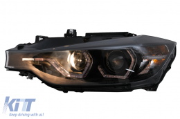 Fari LED DRL Angel Eyes per BMW 3 F30 F31 LCI Berlina Touring 15-19 Nero-image-6100372