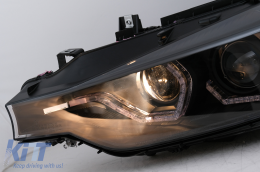 Fari LED DRL Angel Eyes per BMW 3 F30 F31 LCI Berlina Touring 15-19 Nero-image-6100374