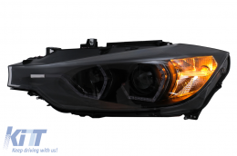 Fari LED DRL Angel Eyes per BMW 3 F30 F31 LCI Berlina Touring 15-19 Nero-image-6100375