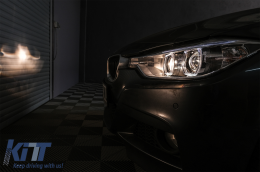 Fari LED DRL Angel Eyes per BMW Serie 3 F30 F31 2011-2015 Luci con proiettore-image-6088315