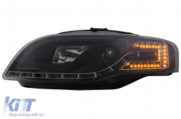 Fari LED DRL Luci marcia diurna per Audi A4 B7 11.04-03.08 Lampada Luce Nero-image-6093259