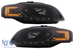 Fari LED DRL Luci marcia diurna per Audi A4 B7 11.04-03.08 Lampada Luce Nero-image-6093260