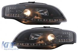 Fari LED DRL Luci marcia diurna per Audi A4 B7 11.04-03.08 Lampada Luce Nero-image-6093263