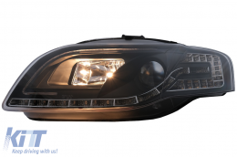 Fari LED DRL Luci marcia diurna per Audi A4 B7 11.04-03.08 Lampada Luce Nero-image-6093265