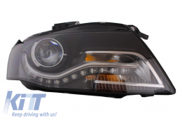 Fari LED DRL per Audi A4 B8 8K 04.08-11 Luci Diurne Nera-image-6015010