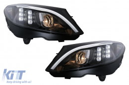 Fari LED DRL per Mercedes C W205 S205 A205 C205 14-18 Sequenziale dinamico-image-6105772