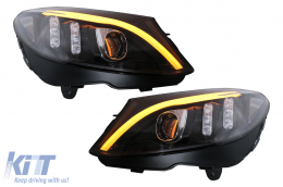 Fari LED DRL per Mercedes C W205 S205 A205 C205 14-18 Sequenziale dinamico-image-6105775