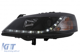 Fari LED DRL per Opel Astra G 09.1997-02.2004 Luci diurne nere-image-6101029