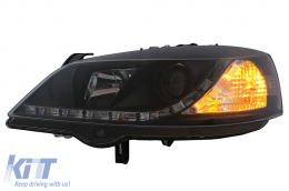 Fari LED DRL per Opel Astra G 09.1997-02.2004 Luci diurne nere-image-6101031