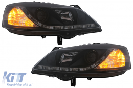 Fari LED DRL per Opel Astra G 09.1997-02.2004 Luci diurne nere-image-6101032