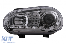 Fari LED DRL per VW Golf 4 09.1997-09.2003 Luci Marcia Diurna Cromato-image-6105366