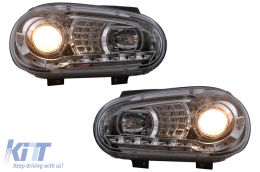 Fari LED DRL per VW Golf 4 09.1997-09.2003 Luci Marcia Diurna Cromato-image-6105371