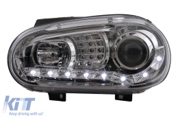 Fari LED DRL per VW Golf 4 09.1997-09.2003 Luci Marcia Diurna Cromato-image-6105373