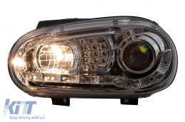 Fari LED DRL per VW Golf 4 09.1997-09.2003 Luci Marcia Diurna Cromato-image-6105376