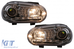 Fari LED DRL per VW Golf 4 09.1997-09.2003 Luci Marcia Diurna Cromato-image-6105377