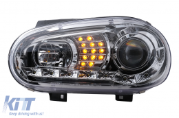 Fari LED DRL per VW Golf 4 09.1997-09.2003 Luci Marcia Diurna Cromato-image-6105379