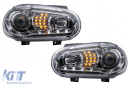 Fari LED DRL per VW Golf 4 09.1997-09.2003 Luci Marcia Diurna Cromato-image-6105380