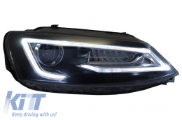 Fari LED DRL per VW Jetta Mk6 VI 11-17 Bi-Xenon Design Dynamic Flowing-image-6020975