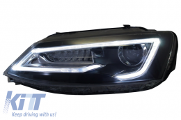 Fari LED DRL per VW Jetta Mk6 VI 11-17 Bi-Xenon Design Dynamic Flowing-image-6020976