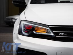 Fari LED DRL per VW Jetta Mk6 VI 11-17 Bi-Xenon Design Dynamic Flowing-image-6021075