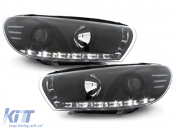 Fari LED DRL per VW Scirocco 2008-04.2014 Luci diurne Nero-image-5986529