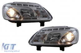 Fari LED DRL per VW Touran 1T Caddy 03-06 Luci di marcia diurna cromate-image-6105390