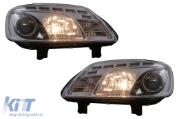 Fari LED DRL per VW Touran 1T Caddy 03-06 Luci di marcia diurna cromate-image-6105393