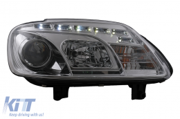 Fari LED DRL per VW Touran 1T Caddy 03-06 Luci di marcia diurna cromate-image-6105395