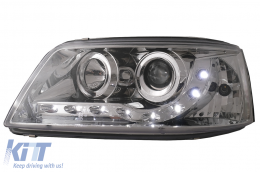 Fari LED DRL per VW Transporter T5 03-08.09 Luci Marcia Diurna Crom Headlights-image-6100823