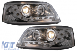 Fari LED DRL per VW Transporter T5 03-08.09 Luci Marcia Diurna Crom Headlights-image-6100826