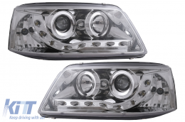 Fari LED DRL per VW Transporter T5 03-08.09 Luci Marcia Diurna Crom Headlights-image-6100831