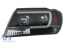 Fari LED per Jeep Grand Cherokee 99-04 Luce Tube Light Neri-image-6068542