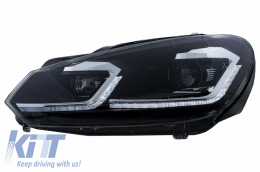 Fari Luci LED per VW Golf 6 VI 08-13 Facelift G7.5 Silver Flowing Dynamic LHD-image-6051906