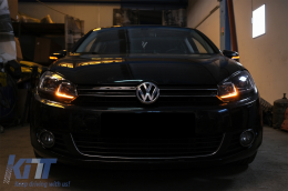 Fari Luci LED per VW Golf 6 VI 08-13 Facelift G7.5 Silver Flowing Dynamic LHD-image-6070445