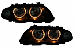 Fari per BMW 3 E46 Limousine Touring 05.1998-08.2001 Angel Eyes Nero-image-6038512