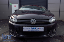 Fari per VW Golf 6 VI 08-13 3D DRL U-Golf 7 Look LED Flowing Turning Luce Diurne-image-6091479