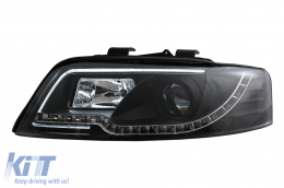 Fari Tube Light neri per Audi A4 B6 2000-2004-image-6105858